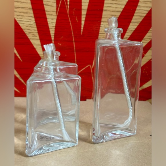 Set of (3) Vintage Triangle Lamplight Farms Austria Refillable Oil Lamps - Picture 3 of 7